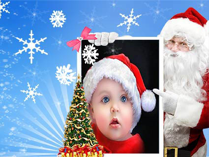 کودک با عکس بابانوئل